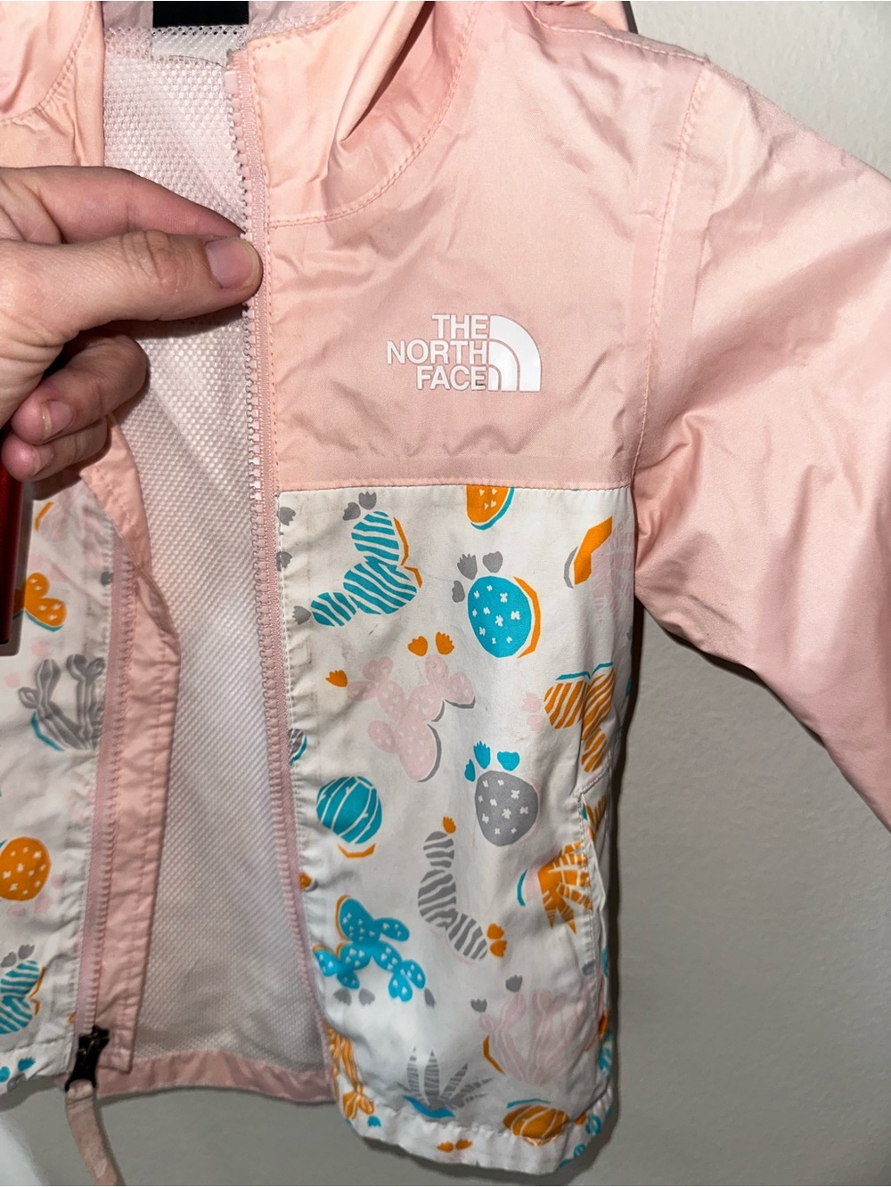 {The North Face} Pink & Patterned Kids Rain Jacket - Picture 3 of 4